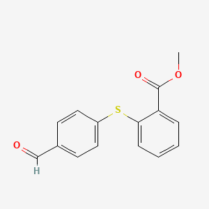 molecular formula C15H12O3S B8016470 Methyl 2-(4-formylphenyl)sulfanylbenzoate 