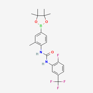 1-[2-Fluoro-5-(trifluoromethyl)phenyl]-3-[2-methyl-4-(4,4,5,5-tetramethyl-1,3,2-dioxaborolan-2-yl)phenyl]urea