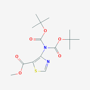 molecular formula C15H22N2O6S B8016551 Methyl 4-[bis(tert-butoxycarbonyl)amino]-1,3-thiazole-5-carboxylate 