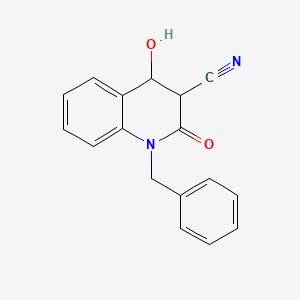 molecular formula C17H14N2O2 B8016560 1-Benzyl-4-hydroxy-2-oxo-3,4-dihydroquinoline-3-carbonitrile 