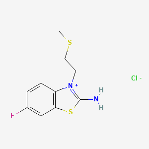 molecular formula C10H12ClFN2S2 B8016677 6-Fluoro-3-(2-methylsulfanylethyl)-1,3-benzothiazol-3-ium-2-amine;chloride 