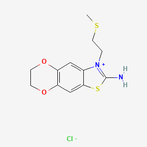 3-(2-Methylsulfanylethyl)-6,7-dihydro-[1,4]dioxino[2,3-f][1,3]benzothiazol-3-ium-2-amine;chloride