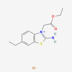 molecular formula C13H17BrN2O2S B8016694 Ethyl 2-(2-amino-6-ethyl-1,3-benzothiazol-3-ium-3-yl)acetate;bromide 