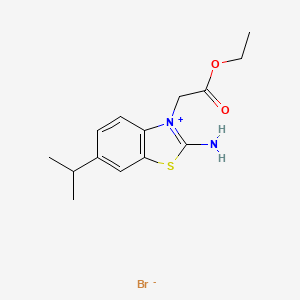 molecular formula C14H19BrN2O2S B8016696 2-Amino-3-(2-ethoxy-2-oxoethyl)-6-isopropylbenzo[d]thiazol-3-ium bromide 
