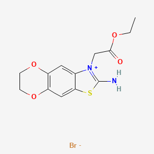 2-Amino-3-(2-ethoxy-2-oxoethyl)-6,7-dihydro-[1,4]dioxino[2',3':4,5]benzo[1,2-d]thiazol-3-ium bromide
