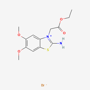molecular formula C13H17BrN2O4S B8016714 Ethyl 2-(2-amino-5,6-dimethoxy-1,3-benzothiazol-3-ium-3-yl)acetate;bromide 