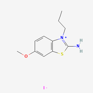 molecular formula C11H15IN2OS B8016731 2-Amino-6-methoxy-3-propylbenzo[d]thiazol-3-ium iodide 