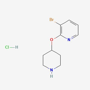 molecular formula C10H14BrClN2O B8016753 3-Bromo-2-(piperidin-4-yloxy)pyridine hydrochloride 