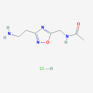 N-{[3-(2-Aminoethyl)-1,2,4-oxadiazol-5-YL]methyl}acetamide hydrochloride