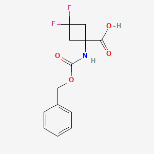 molecular formula C13H13F2NO4 B8016798 3,3-Difluoro-1-(phenylmethoxycarbonylamino)cyclobutane-1-carboxylic acid 