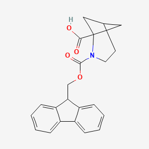 molecular formula C22H21NO4 B8016815 2-{[(9H-fluoren-9-yl)methoxy]carbonyl}-2-azabicyclo[3.1.1]heptane-1-carboxylic acid 