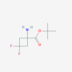 molecular formula C9H15F2NO2 B8016968 Tert-butyl 1-amino-3,3-difluorocyclobutane-1-carboxylate 
