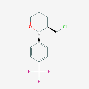 molecular formula C13H14ClF3O B8017025 (2R,3R)-3-(Chloromethyl)-2-(4-(trifluoromethyl)phenyl)tetrahydro-2H-pyran 