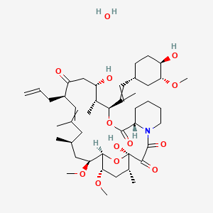 molecular formula C44H71NO13 B8017033 (1R,9S,12S,13R,14S,17R,21S,23S,24R,25S,27R)-1,14-dihydroxy-12-[1-[(1R,3R,4R)-4-hydroxy-3-methoxycyclohexyl]prop-1-en-2-yl]-23,25-dimethoxy-13,19,21,27-tetramethyl-17-prop-2-enyl-11,28-dioxa-4-azatricyclo[22.3.1.04,9]octacos-18-ene-2,3,10,16-tetrone;hydrate 