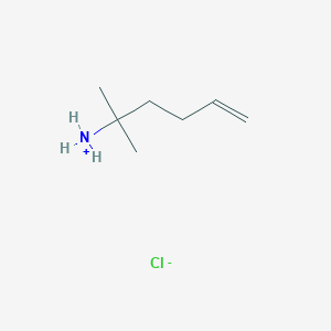 molecular formula C7H16ClN B8017044 2-Methylhex-5-en-2-ylazanium;chloride 