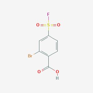 molecular formula C7H4BrFO4S B8017057 2-Bromo-4-(fluorosulfonyl)benzoic acid 