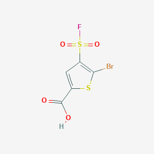molecular formula C5H2BrFO4S2 B8017072 5-Bromo-4-(fluorosulfonyl)thiophene-2-carboxylic acid 