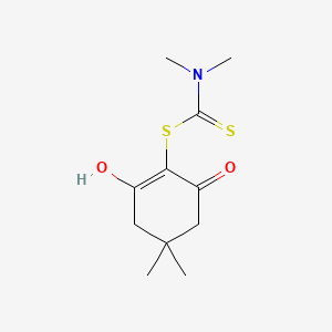 molecular formula C11H17NO2S2 B8017138 2-Hydroxy-4,4-dimethyl-6-oxo-1-cyclohexen-1-yl dimethyldithiocarbamate 