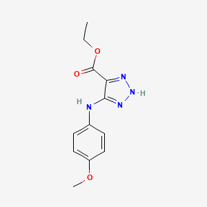 molecular formula C12H14N4O3 B8017160 ethyl 5-(4-methoxyanilino)-1H-1,2,3-triazole-4-carboxylate 