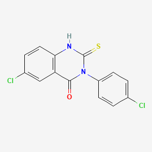 molecular formula C14H8Cl2N2OS B8017169 6-chloro-3-(4-chlorophenyl)-2-thioxo-2,3-dihydro-4(1H)-quinazolinone 