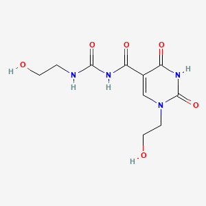 molecular formula C10H14N4O6 B8017187 N-(2-hydroxyethyl)-N'-{[1-(2-hydroxyethyl)-2,4-dioxo-1,2,3,4-tetrahydro-5-pyrimidinyl]carbonyl}urea 