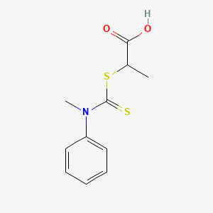 molecular formula C11H13NO2S2 B8017205 2-{[(Methylanilino)carbothioyl]sulfanyl}propanoic acid 