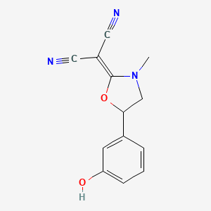 2-[5-(3-Hydroxyphenyl)-3-methyl-1,3-oxazolidin-2-ylidene]malononitrile