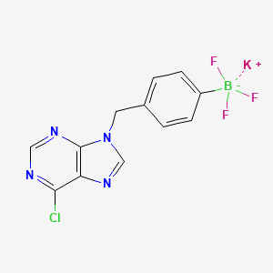 molecular formula C12H8BClF3KN4 B8017266 Potassium (4-((6-Chloro-9H-purin-9-yl)methyl)phenyl)trifluoroborate 