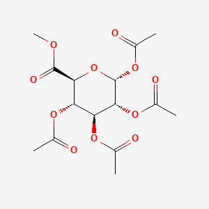 molecular formula C15H20O11 B8017393 (2R,3R,4S,5S,6S)-6-(Methoxycarbonyl)tetrahydro-2H-pyran-2,3,4,5-tetrayl tetraacetate 