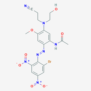 molecular formula C20H20BrN7O7 B080174 N-[2-[(2-Bromo-4,6-dinitrophenyl)azo]-5-[(2-cyanoethyl)(2-hydroxyethyl)amino]-4-methoxyphenyl]acetamide CAS No. 12235-96-0
