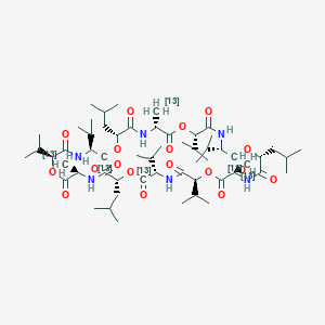 molecular formula C57H96N6O18 B8017419 (3R,6R,9S,12S,15R,18R,21S,24S,27R,30R,33S,36S)-3,15,27-tri((113C)methyl)-6,18,30-tris(2-methylpropyl)-9,12,21,24,33,36-hexa(propan-2-yl)-1,7,13,19,25,31-hexaoxa-4,10,16,22,28,34-hexazacyclohexatriacontane-2,5,8,11,14,17,20,23,26,29,32,35-dodecone 