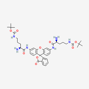 tert-butyl N-[(4S)-4-amino-5-[[6'-[[(2S)-2-amino-5-[(2-methylpropan-2-yl)oxycarbonylamino]pentanoyl]amino]-3-oxospiro[2-benzofuran-1,9'-xanthene]-3'-yl]amino]-5-oxopentyl]carbamate