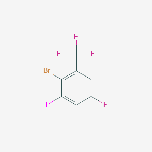 molecular formula C7H2BrF4I B8017456 2-Bromo-5-fluoro-1-iodo-3-(trifluoromethyl)benzene 