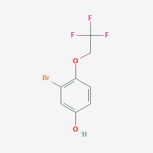 molecular formula C8H6BrF3O2 B8017492 3-Bromo-4-(2,2,2-trifluoro-ethoxy)-phenol 