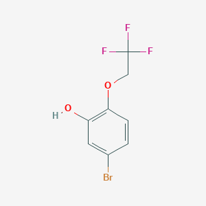 molecular formula C8H6BrF3O2 B8017496 5-Bromo-2-(2,2,2-trifluoroethoxy)phenol 