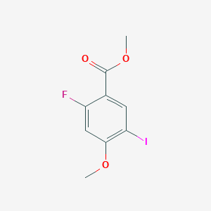 molecular formula C9H8FIO3 B8017510 2-Fluoro-5-iodo-4-methoxy-benzoic acid methyl ester 