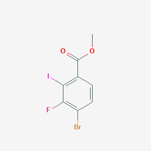 molecular formula C8H5BrFIO2 B8017514 Methyl 4-bromo-3-fluoro-2-iodobenzoate 
