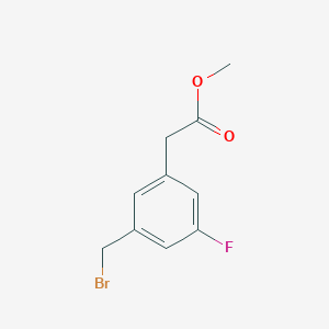 molecular formula C10H10BrFO2 B8017520 Methyl 3-(bromomethyl)-5-fluorophenylacetate 