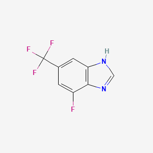 molecular formula C8H4F4N2 B8017616 4-Fluoro-6-(trifluoromethyl)-1H-benzimidazole 