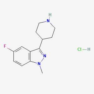 molecular formula C13H17ClFN3 B8017625 5-Fluoro-1-methyl-3-(piperidin-4-yl)-1H-indazole hydrochloride 