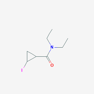 molecular formula C8H14INO B8017643 N,N-diethyl-2-iodocyclopropane-1-carboxamide 