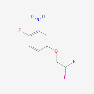 molecular formula C8H8F3NO B8017703 2-Fluoro-5-(2,2-difluoroethoxy)aniline 