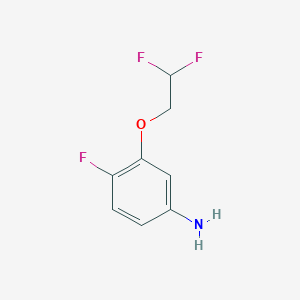 molecular formula C8H8F3NO B8017706 3-(2,2-Difluoroethoxy)-4-fluoroaniline 