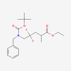 molecular formula C20H29F2NO4 B8017721 Ethyl 5-(benzyl(tert-butoxycarbonyl)amino)-4,4-difluoro-2-methylpentanoate 