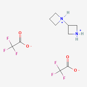 molecular formula C10H14F6N2O4 B8017758 1-(Azetidin-1-ium-3-yl)azetidin-1-ium;2,2,2-trifluoroacetate 