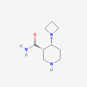 molecular formula C9H17N3O B8017768 (3S,4R)-4-(Azetidin-1-yl)piperidine-3-carboxamide CAS No. 1403766-65-3