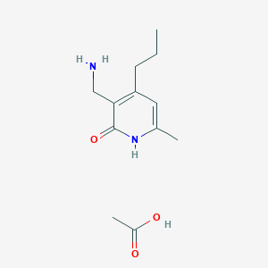 molecular formula C12H20N2O3 B8017782 3-(Aminomethyl)-6-methyl-4-propylpyridin-2(1h)-one acetate 