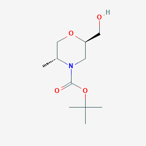molecular formula C11H21NO4 B8017799 叔丁基(2R,5R)-2-(羟甲基)-5-甲基吗啉-4-羧酸酯 