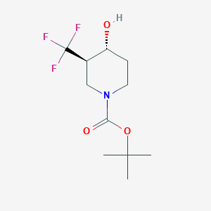 molecular formula C11H18F3NO3 B8017833 (3R,4R)-tert-butyl 4-hydroxy-3-(trifluoromethyl)piperidine-1-carboxylate 