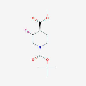 molecular formula C12H20FNO4 B8017884 (3,4)-Trans-1-tert-butyl 4-methyl 3-fluoropiperidine-1,4-dicarboxylate racemate CAS No. 1864003-52-0